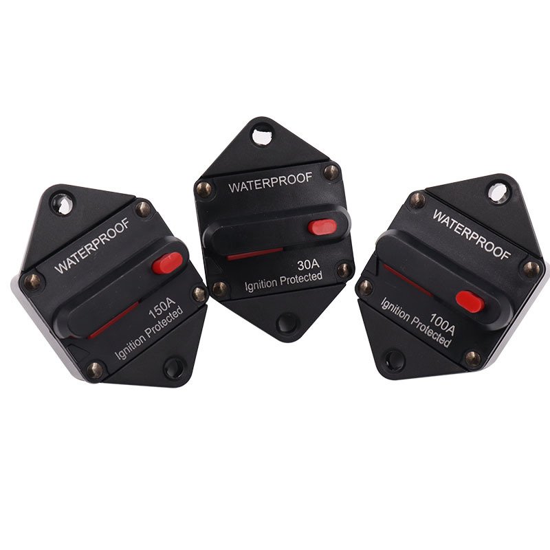 12V-48V 20A 30A 40A 50A 60A 80A 100A 120A 150A 200A Car Auto Audio Marine Boat DC Motor Operator Circuit Breaker Fuse Holder