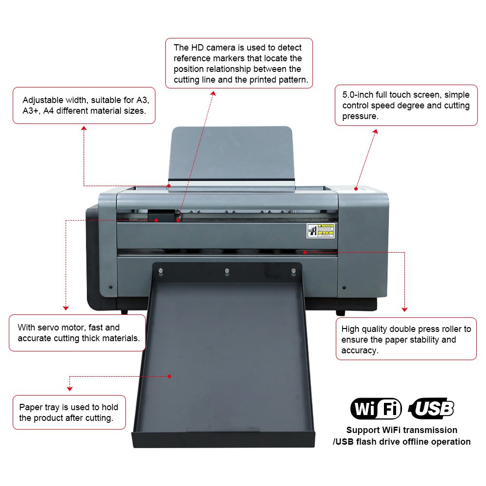Factory Price Cutting Plotter Machine Automatic Feeding Sheet A3+ Sticker Papers Label Die Cutter Label Cutting Machine