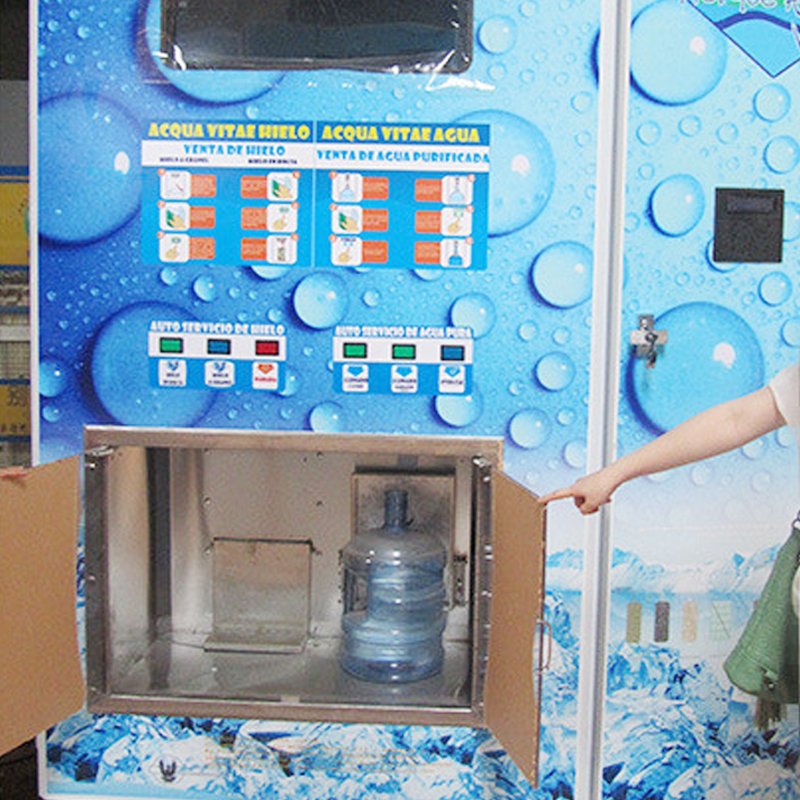 Automatic Ice Maker Machine and Water Dispenser Ice Dispenser Commerical Vending Machine With Auto Bag and Auto Seal