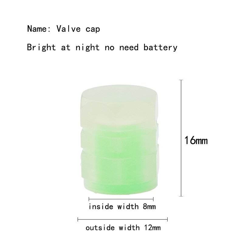 Plastic Auto Glow Fluorescent in the Dark Tire Valve Air Caps Dust Cover for Car