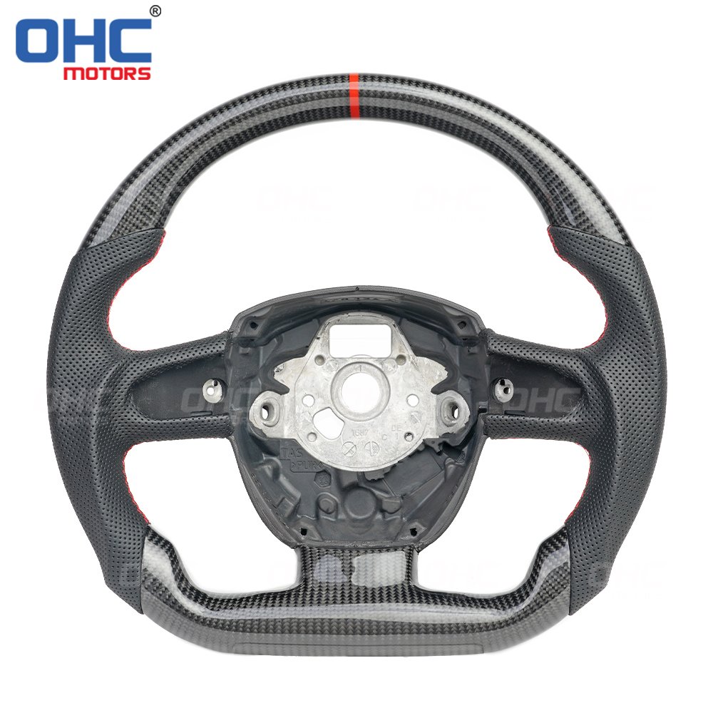 Steering Wheel for Audi A3 A4 A5 B8 A6 Q5 Q7 2005 to 2011 100% Real Carbon Fiber Steering Wheel Ohc Motors