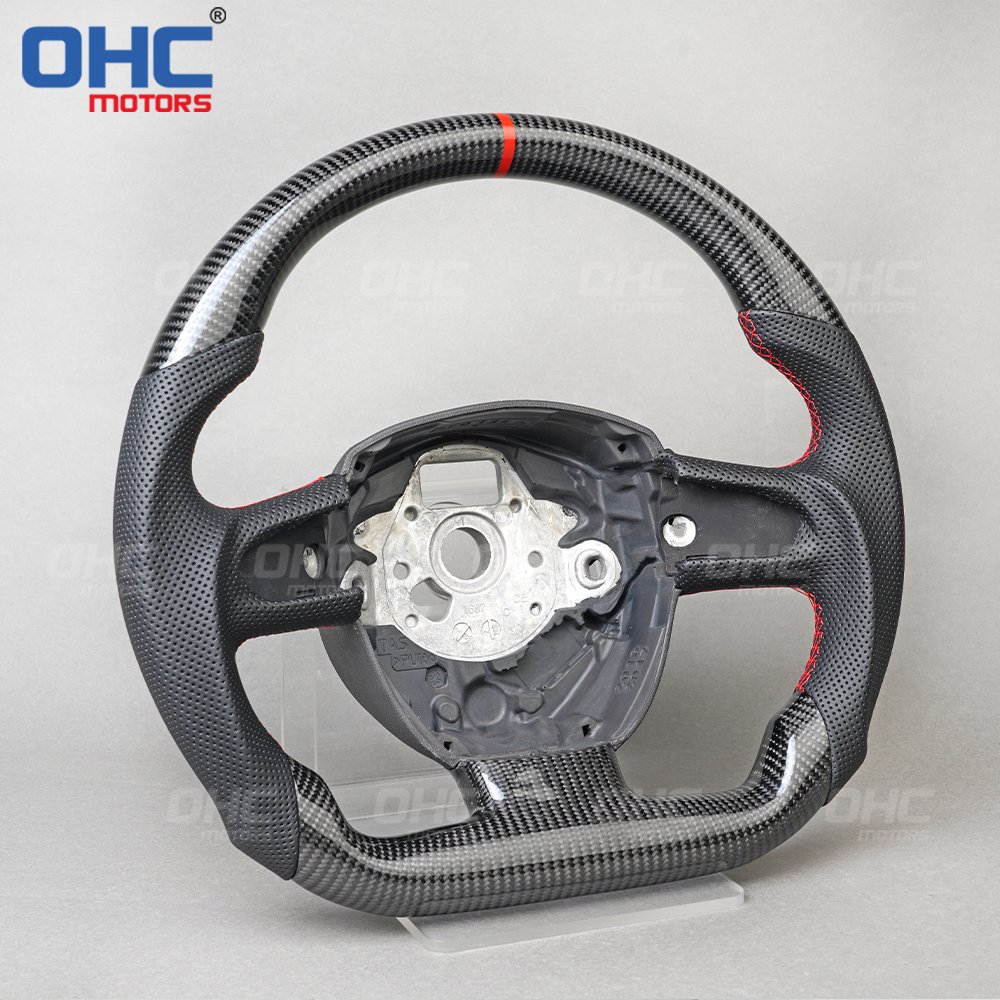 Steering Wheel for Audi A3 A4 A5 B8 A6 Q5 Q7 2005 to 2011 100% Real Carbon Fiber Steering Wheel Ohc Motors