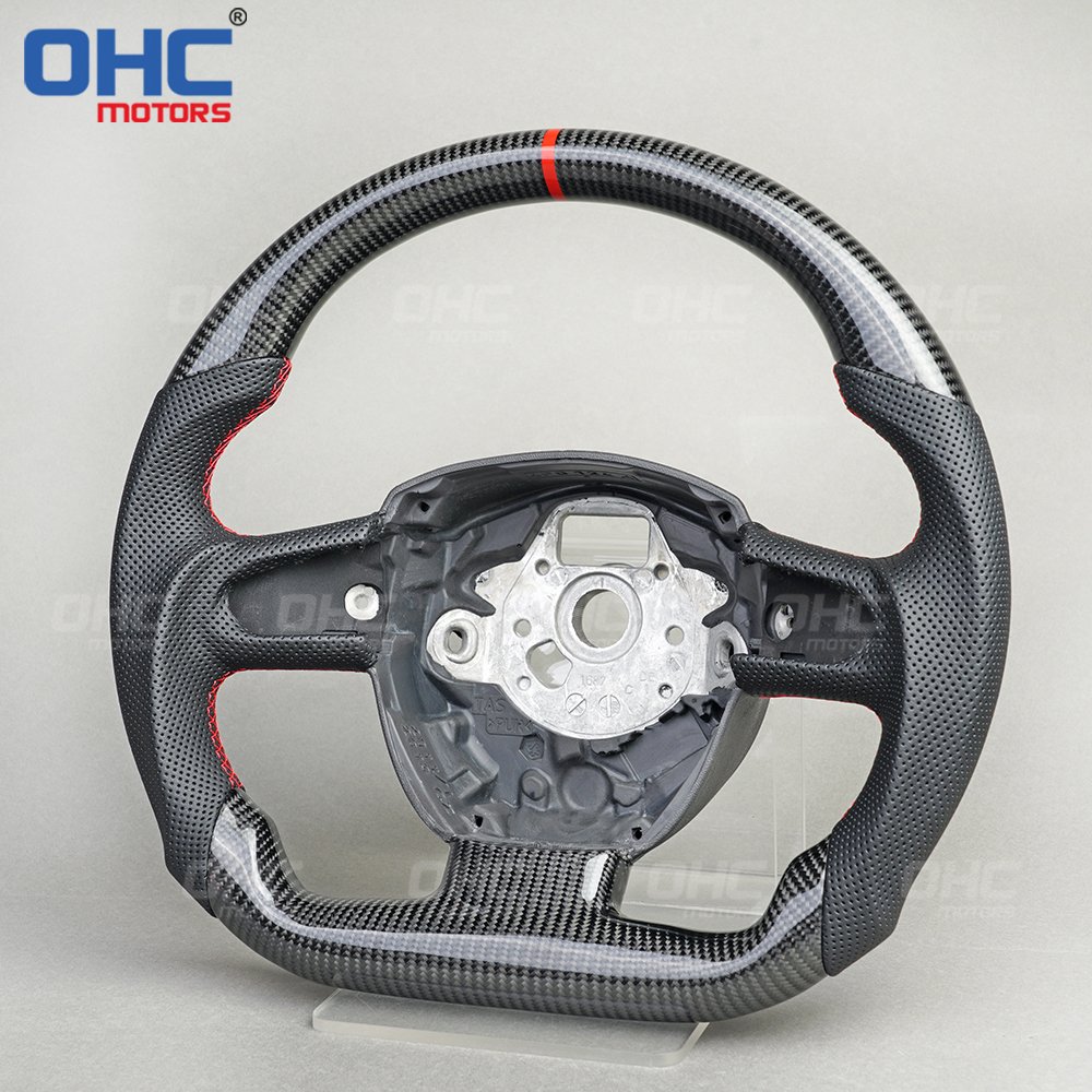Steering Wheel for Audi A3 A4 A5 B8 A6 Q5 Q7 2005 to 2011 100% Real Carbon Fiber Steering Wheel Ohc Motors