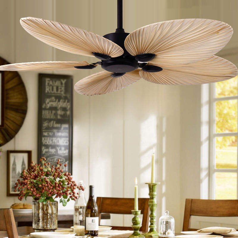52 Inches All Copper Motor Remote Control Fancy 5 Blade Ceiling Fan With Light Home Ceiling Fan Light