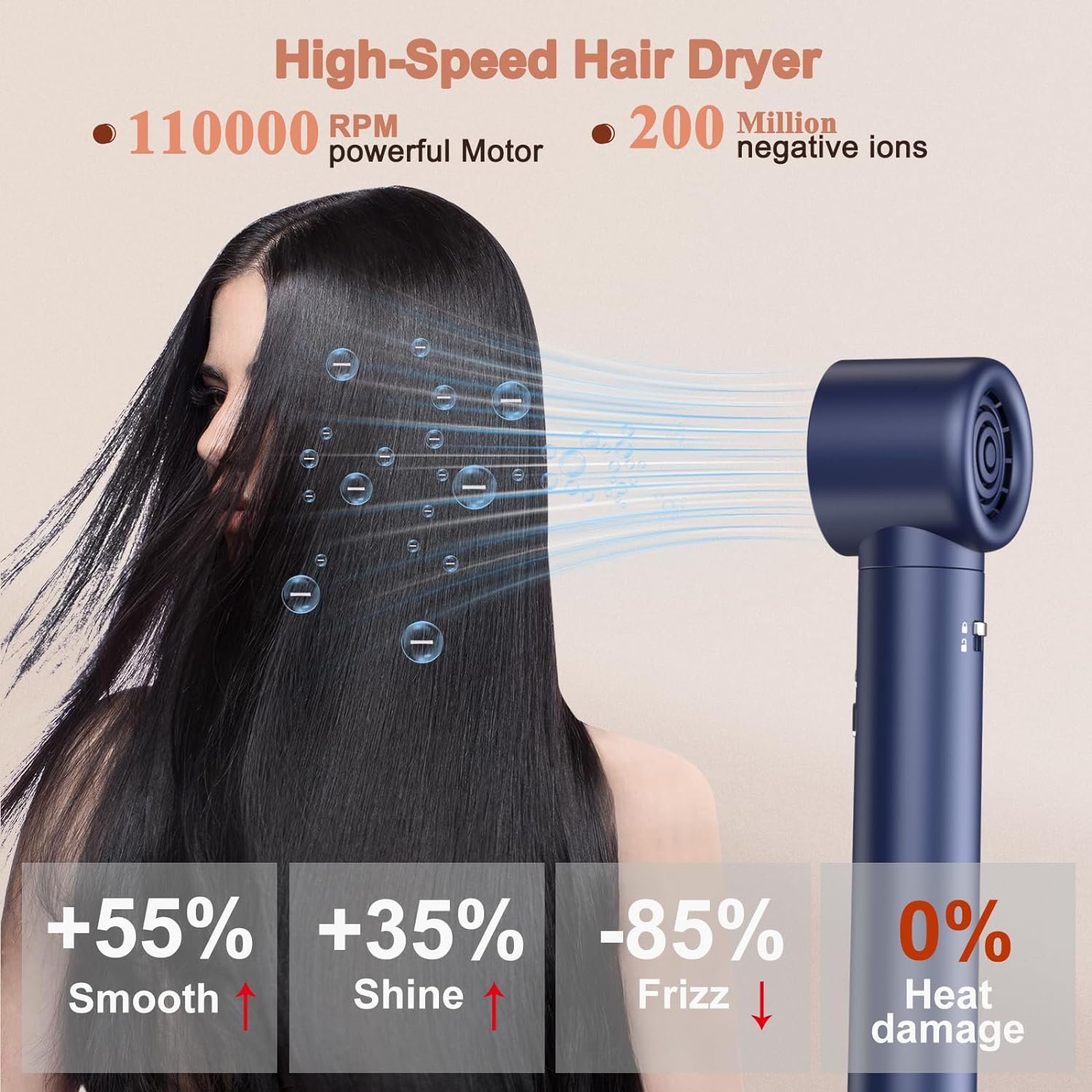 6 in 1 Multifunctional Styler With Hair Curler Straightener Dryer Brushless Motor 110,000RPM Hair Styling Professional Tool