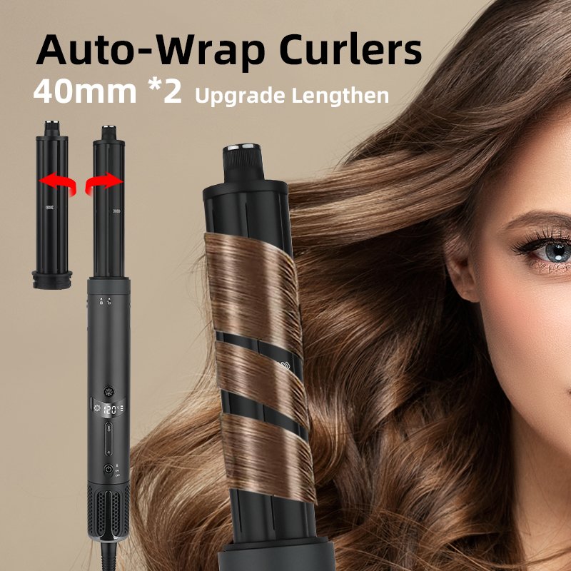 Factory Custom Private Label Auto Air Rotating Curler 7 in 1 Styling Negative Ion Hair Blow Dryer Multifunction Hot Air Brush