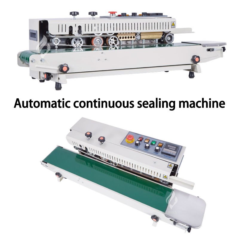 Continuous Horizontal Band Sealer Plastic Bag Soild Ink Snack Food Coffee Film Pouch Tea Plastic Bag Sealing Machine