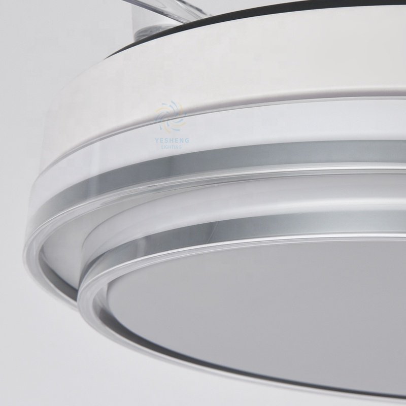 725C Household Simplicity Tri Color 42 Inch Modern Ceiling Fan LED Lamp 110 220V Invisible Blade Remote Control