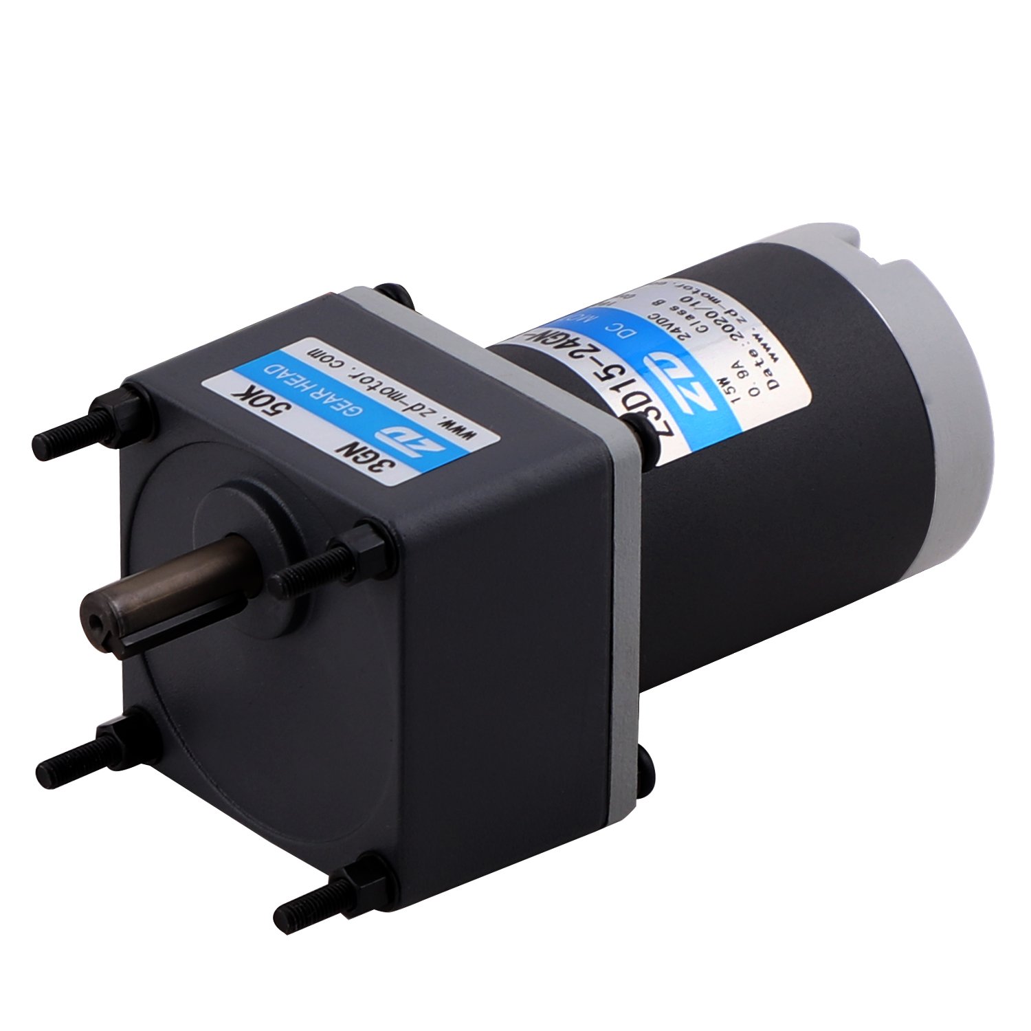 ZD Motor Supplier of 15W 24V DC Motor with Gearhead Reduction Ratio 60:1-200:1 for Auto Transmission Systems