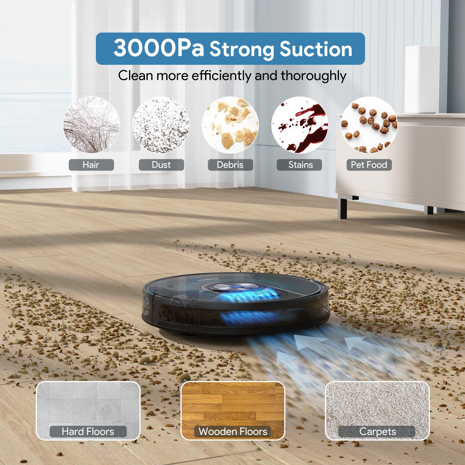Best Selling Smart Home Appliances Electric Robotic Vacuum Cleaner Mop 2700Pa Strong Suction Sweeping Robots