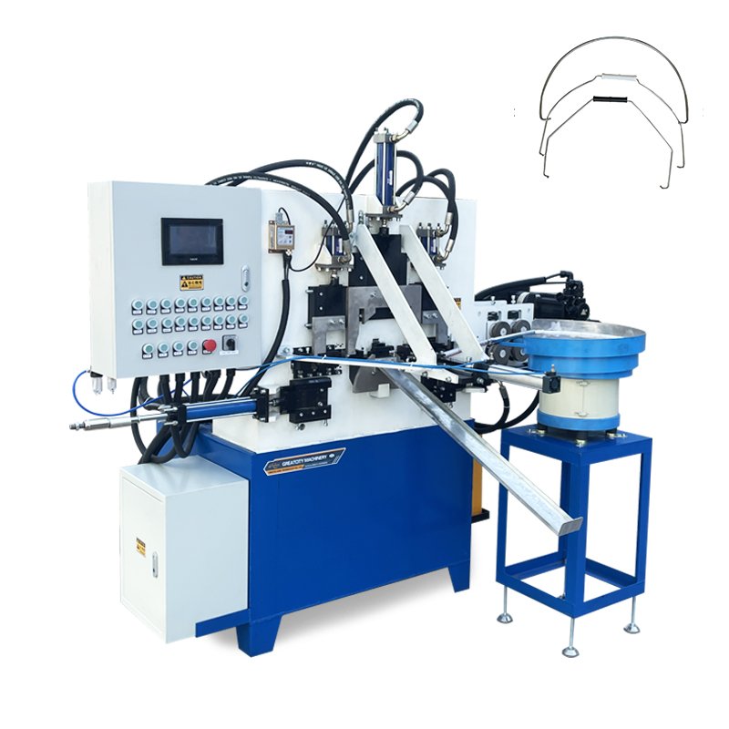 Automatic High-Speed 2-5mm Metal Wire Hydraulic Bucket Handle Forming Machine with Plastic Grip Auto Insertion