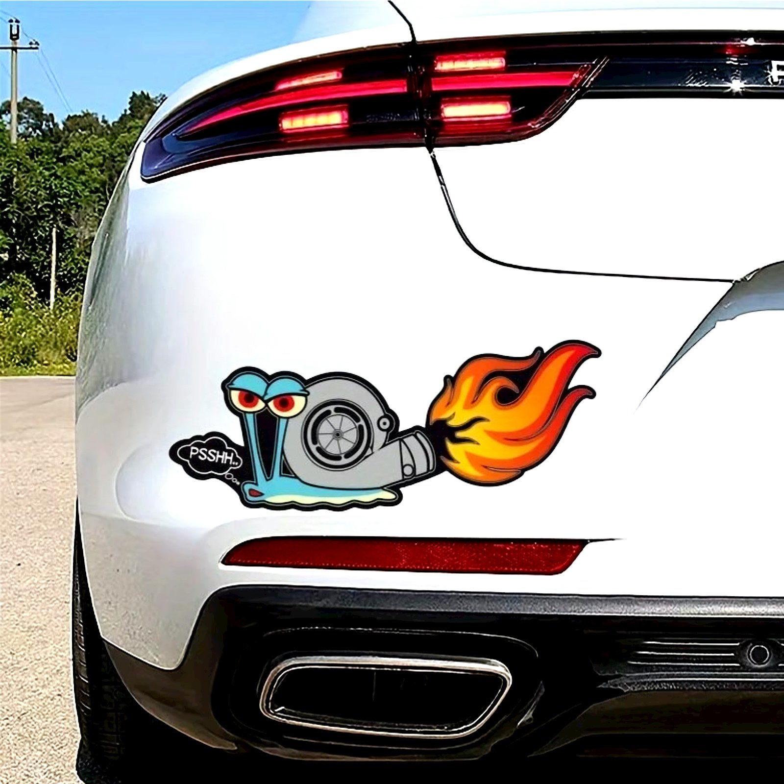 NEW Classic Design Funny PSSHH Snail Turbo Stickers Vinyl Motor Cross Car Decal Reflec Racing Stickers Decorate for Car Sticker