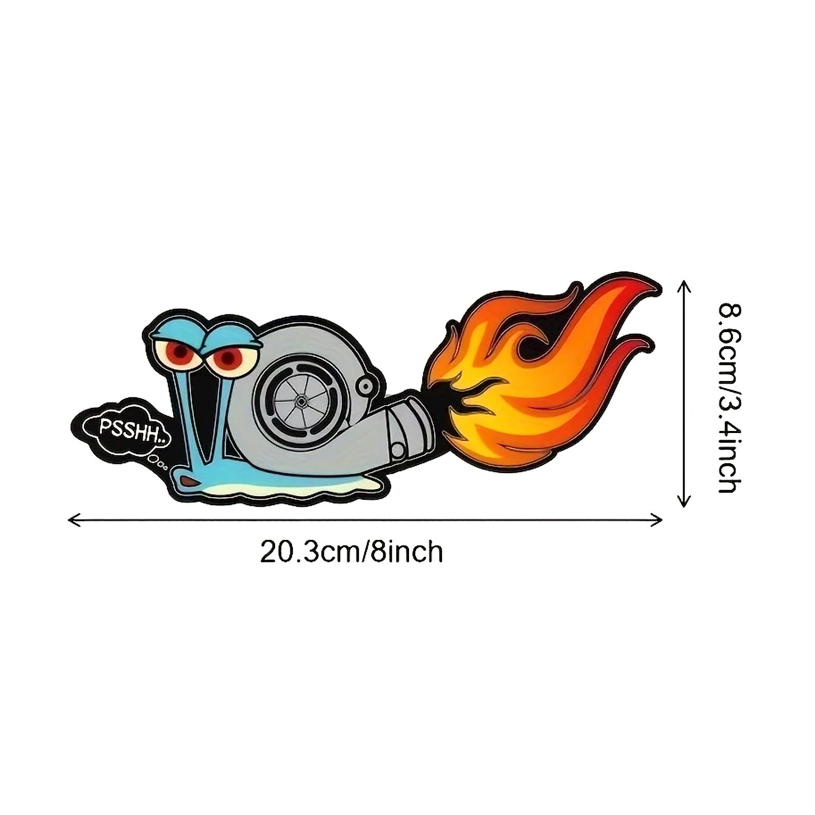 NEW Classic Design Funny PSSHH Snail Turbo Stickers Vinyl Motor Cross Car Decal Reflec Racing Stickers Decorate for Car Sticker