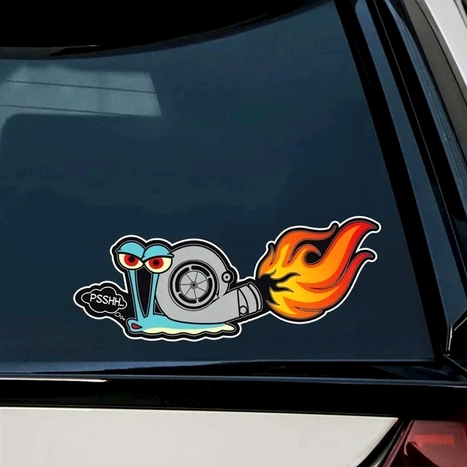 NEW Classic Design Funny PSSHH Snail Turbo Stickers Vinyl Motor Cross Car Decal Reflec Racing Stickers Decorate for Car Sticker