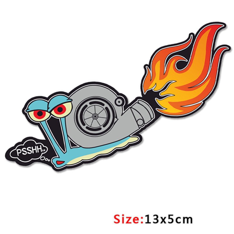 NEW Classic Design Funny PSSHH Snail Turbo Stickers Vinyl Motor Cross Car Decal Reflec Racing Stickers Decorate for Car Sticker