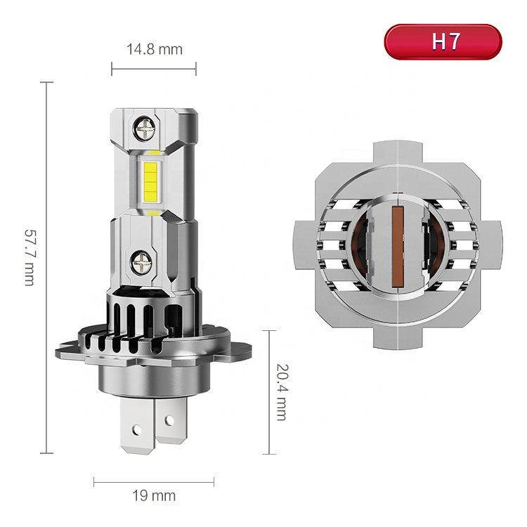Asruex Mini Size 1:1 Halogen 40W 5000LM H7 Car LED Light Bulb Canbus Non-polarity Plug & Play H7 LED Headlight Bulb