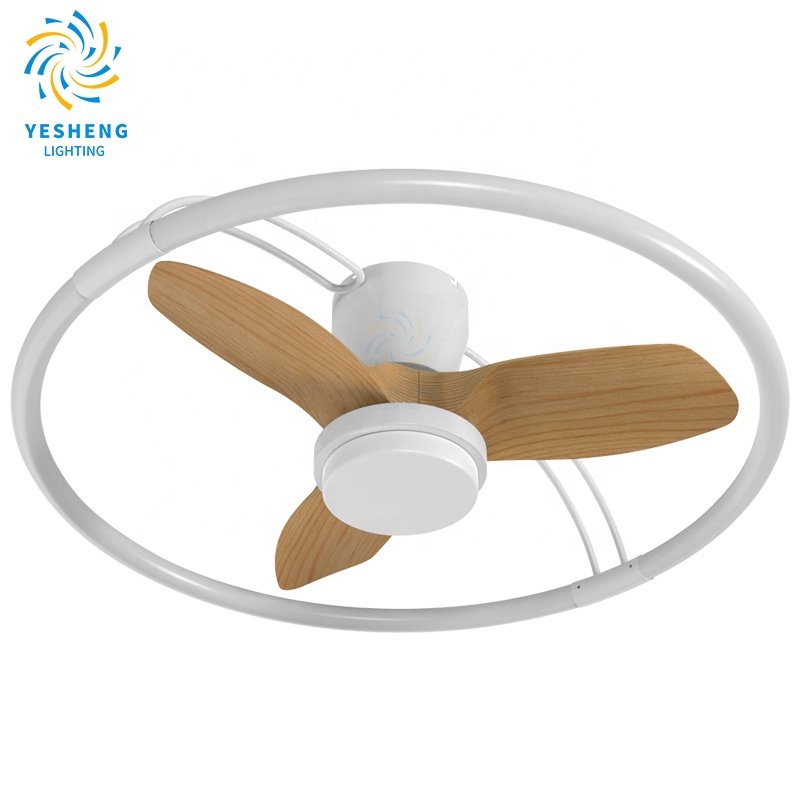 XD13 Modern Bedroom LED Ceiling Fan Light Wood Grain Fan