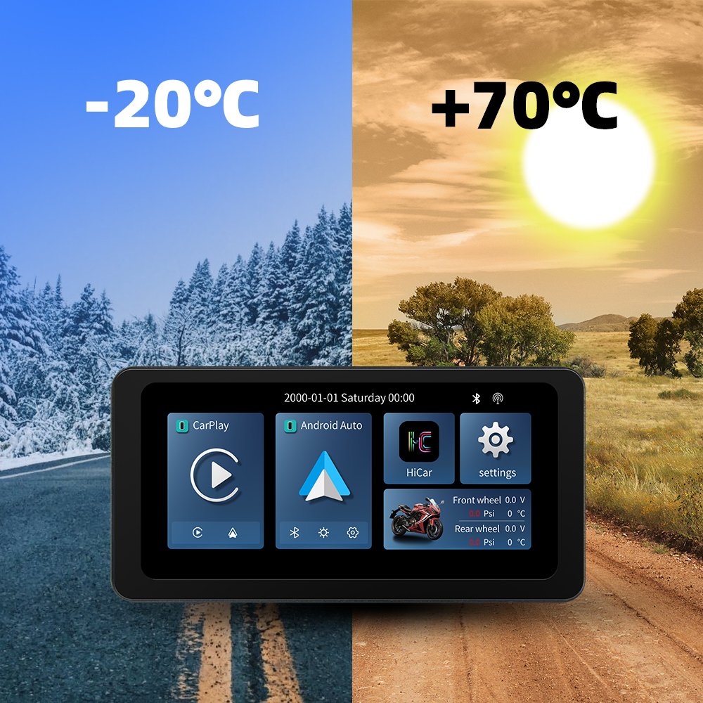 EKIY 6.3inch Carplay Motorcycle Screen Moto Navigation Waterproof Screen Portable Motorcycle Wireless Android Auto Monitor