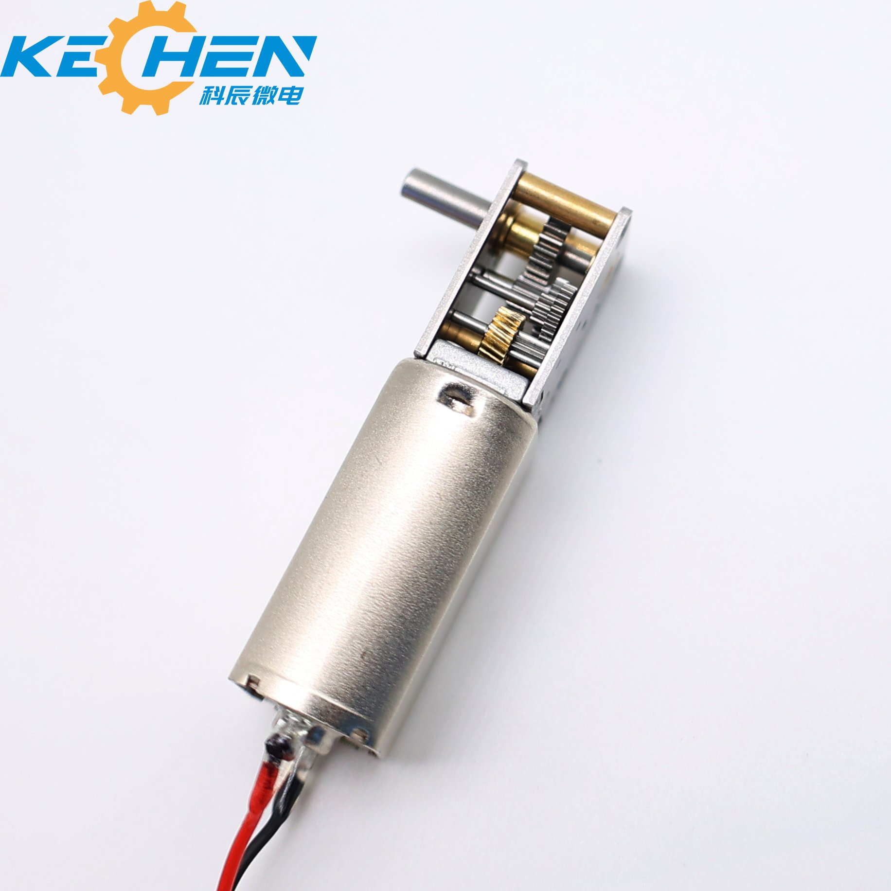 GM1218-050 12V Micro DC Motor Biaxial Worm Gear Reducer 16mm Diameter Permanent Magnet Construction