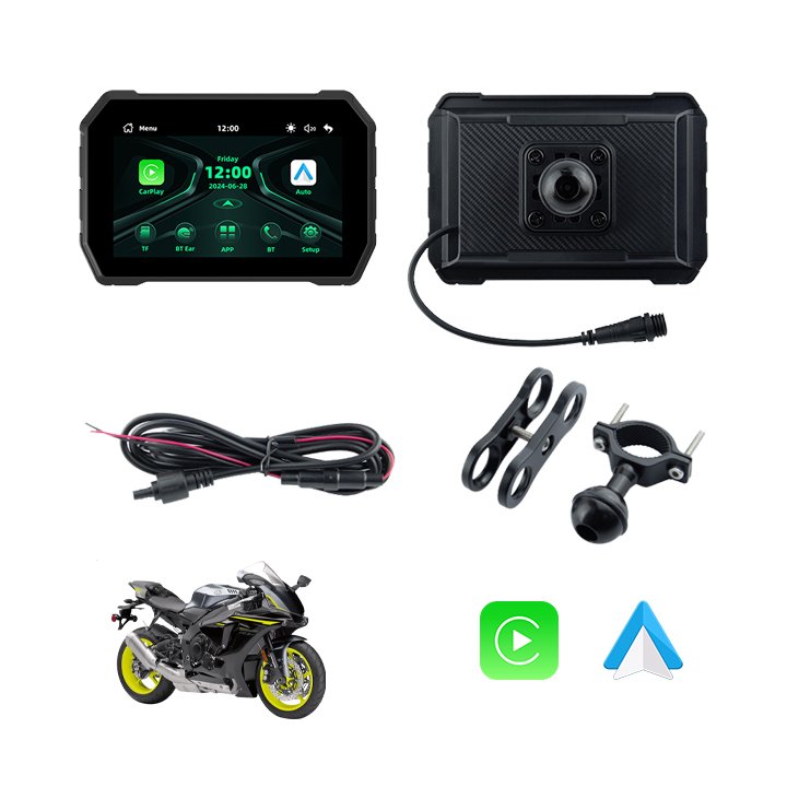 EKIY 5 Inch Carplay Motorcycle GPS Navigation Display Screen Wireless CarPlay Android Auto Motorcycle Carplay Waterproof Screen