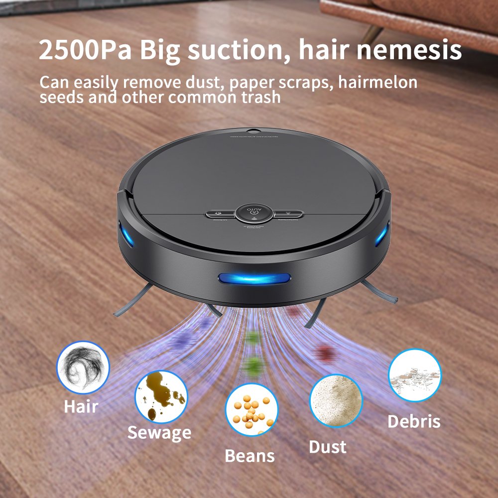 Gyroscope Robot Vacuum Cleaner 2500Pa Auto Charge Smart Wifi App House Room Cleaning Robot Vacuum Cleaner With Competitive Price