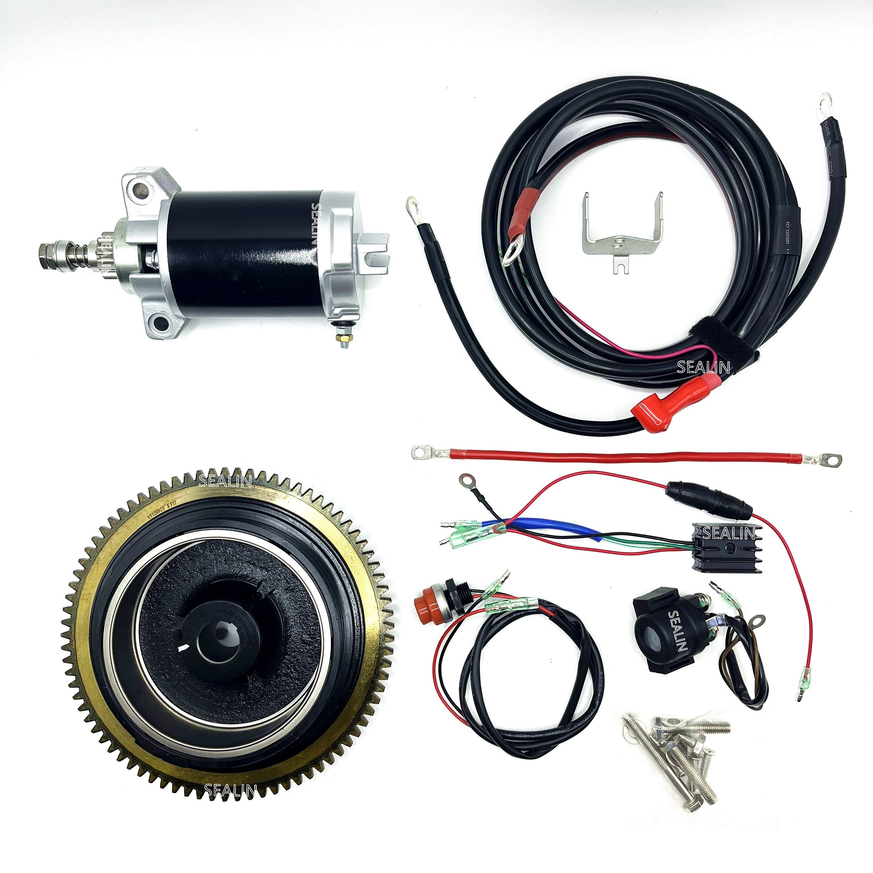 Electric Start Kit for YAMAHA F15 F18 66M PARSUN HIDEA 4 Stroke 15HP 18HP Outboard Motor Flywheel