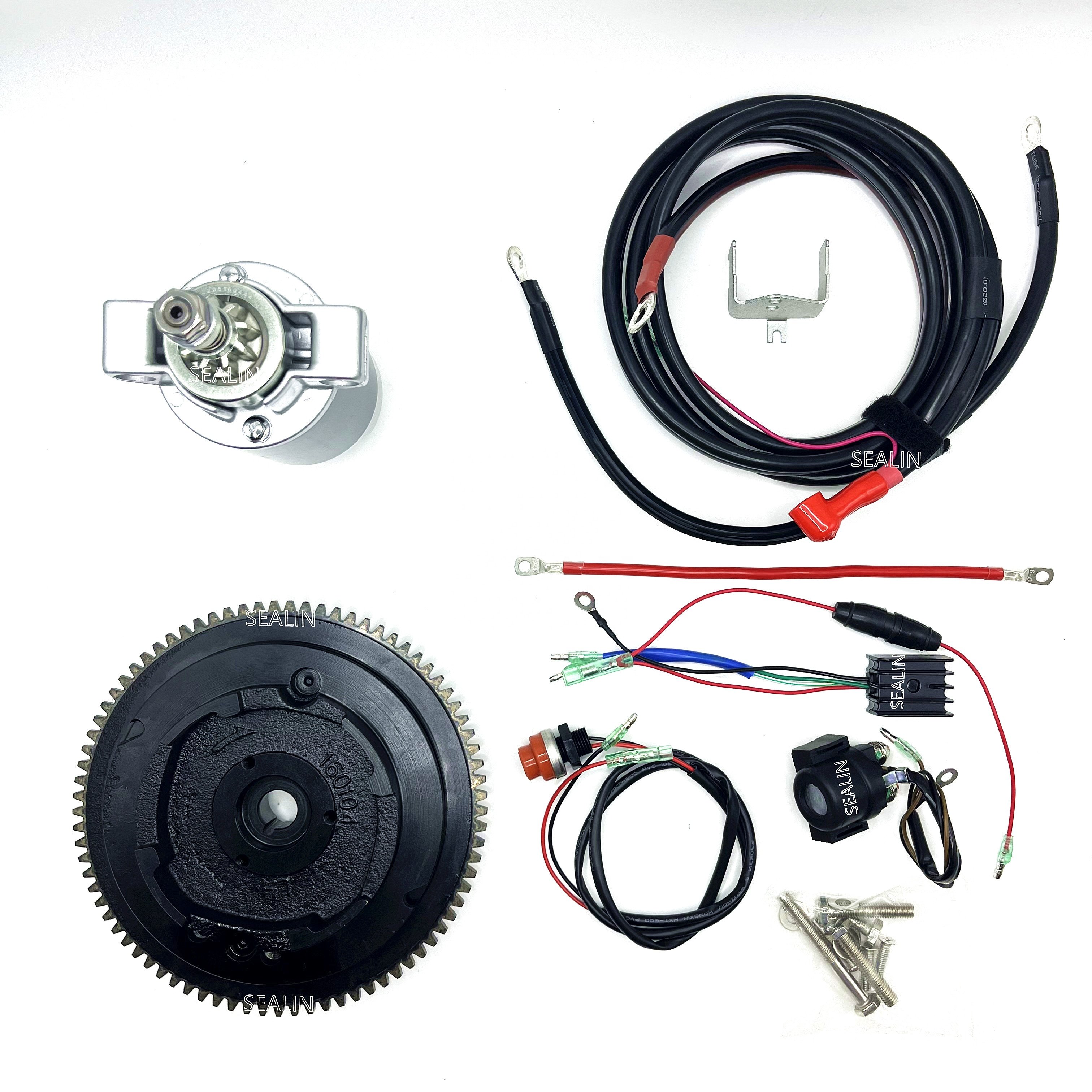 Electric Start Kit for YAMAHA F15 F18 66M PARSUN HIDEA 4 Stroke 15HP 18HP Outboard Motor Flywheel