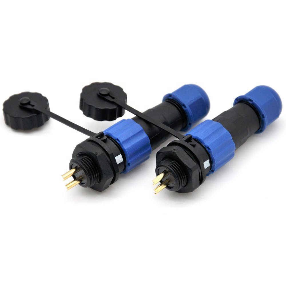Male and Female 2pin 3pin 4pin 5pin 6pin 7pin 9Pin Waterproof Connector SP13 SP16 Back Nut IP68 Cable Connector Plug Socket