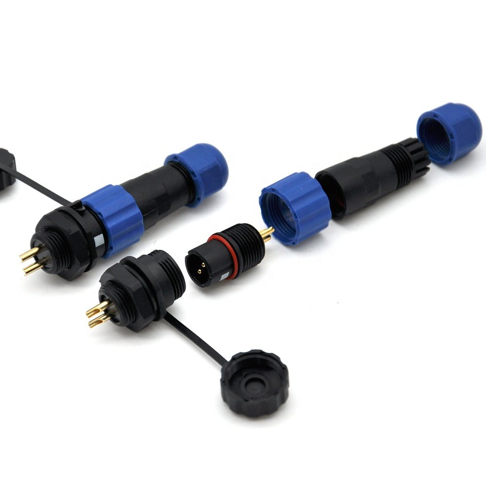 Male and Female 2pin 3pin 4pin 5pin 6pin 7pin 9Pin Waterproof Connector SP13 SP16 Back Nut IP68 Cable Connector Plug Socket
