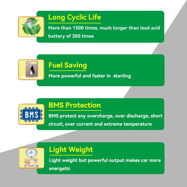 OEM Lithium Ion Batteries 12v 5ah 6ah 8ah LiFePO4 LFP12-BS Motorcycle Starting Battery for Power Sports