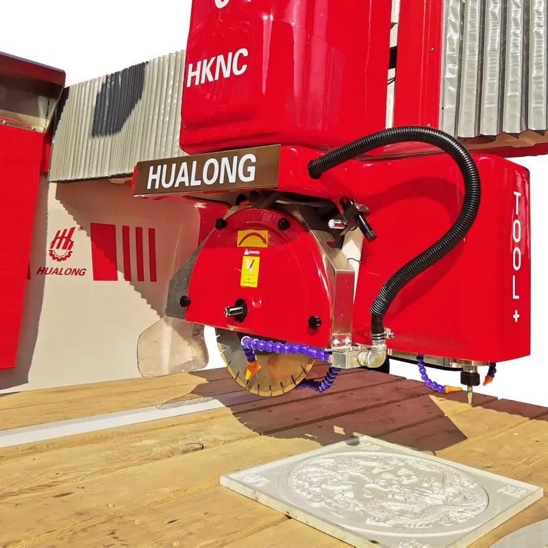 HUALONG Auto 5 Aixs Stone Cutting Machine Quartz Granite Marble Bridge Saw Cutting Machine Stone CNC Cutter