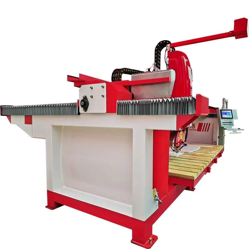 HUALONG Auto 5 Aixs Stone Cutting Machine Quartz Granite Marble Bridge Saw Cutting Machine Stone CNC Cutter