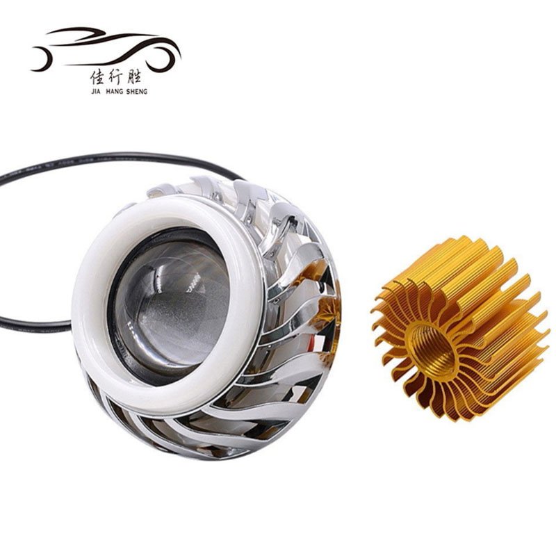 Wholesale Flashing Motorcycle Headlight 12-85V 3600lm Led Projector Lens Dual Color Halo Angel Devil Eye Spot Motos Spotlight