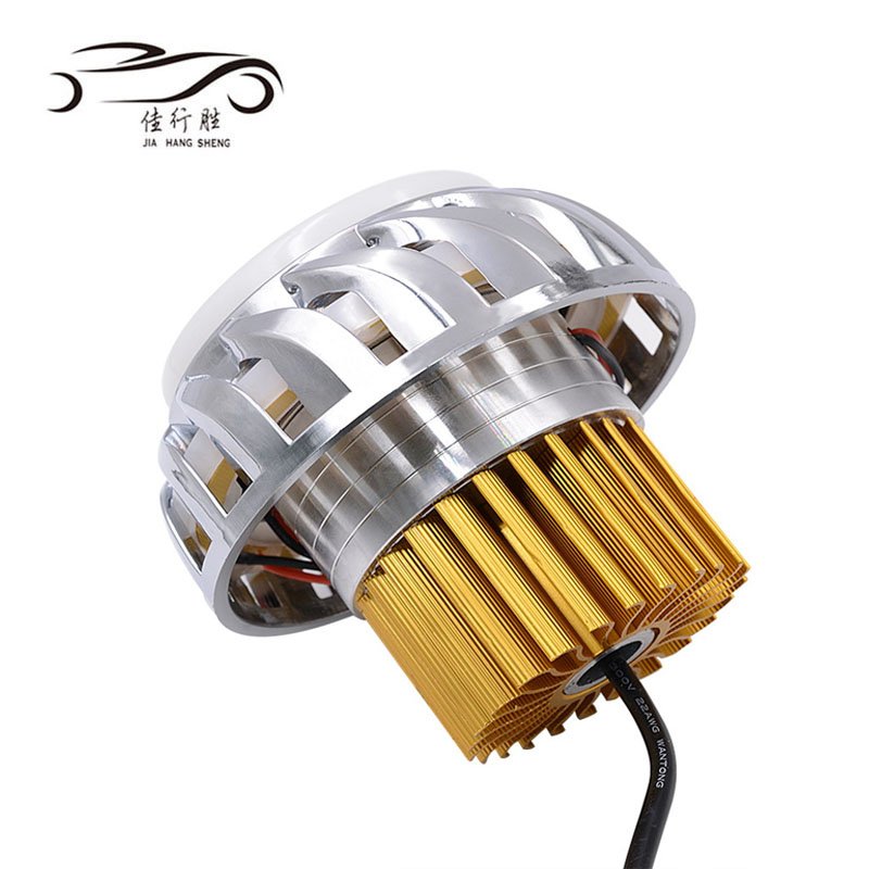 Wholesale Flashing Motorcycle Headlight 12-85V 3600lm Led Projector Lens Dual Color Halo Angel Devil Eye Spot Motos Spotlight