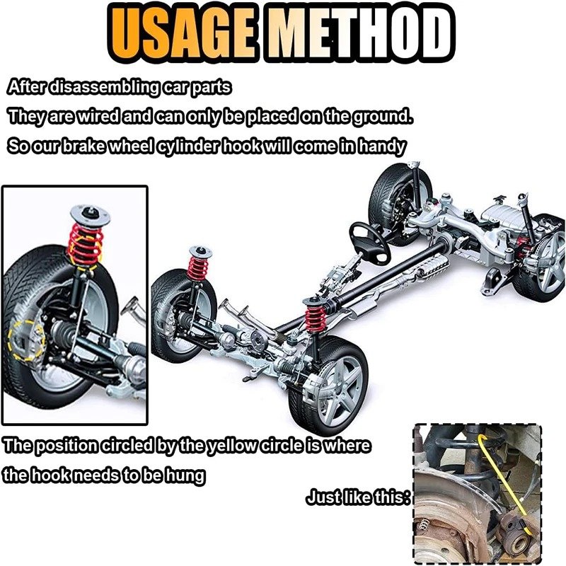 Thicken Braking Bearing Axle Suspension Work Automotive Tool Brake Caliper Hooks Rubber Tips Brake Caliper Hangers