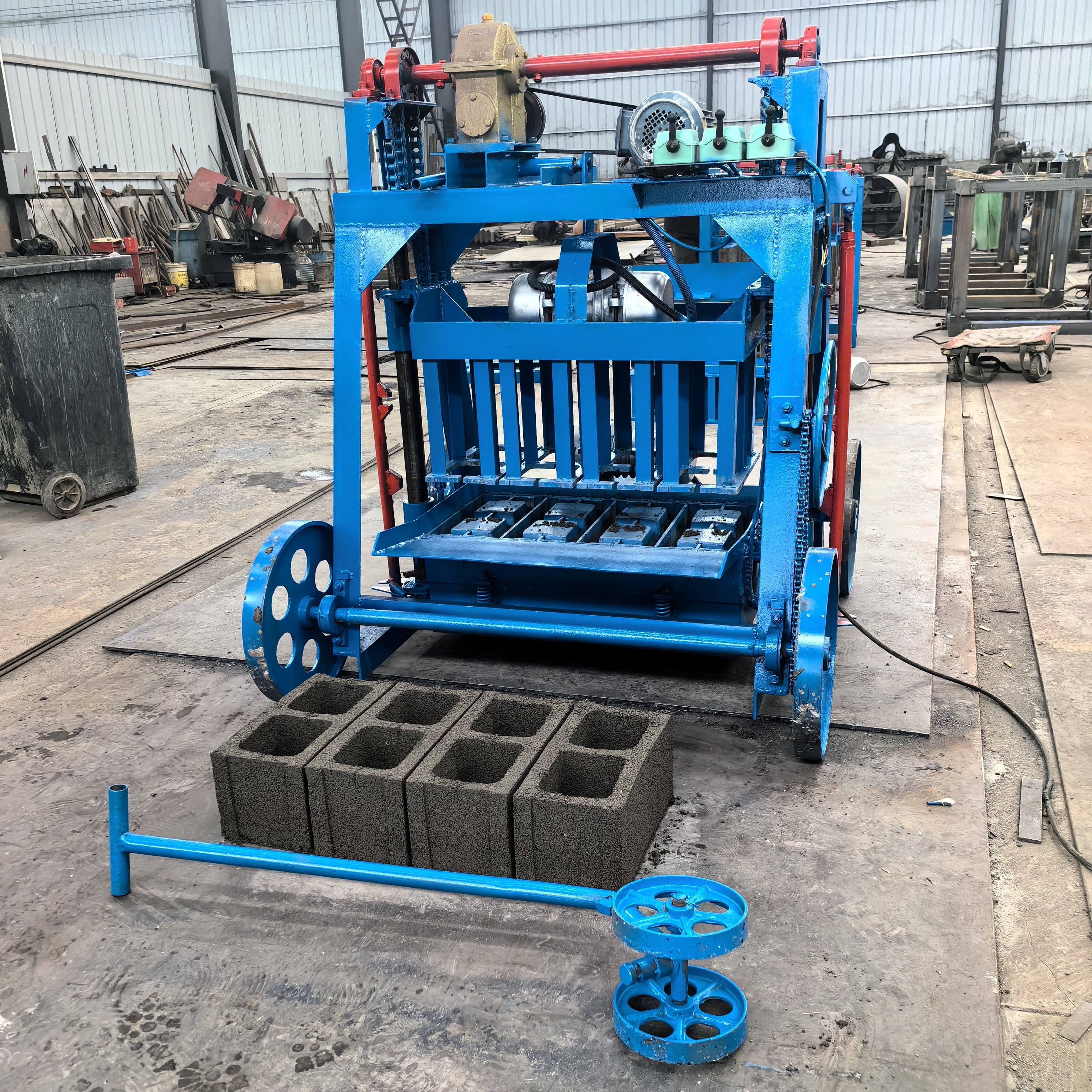 Manufacturer Small Scale Brick Cement Hollow Concrete Block Making Machine Semi-Automatic Mobile Manual Brick Machine