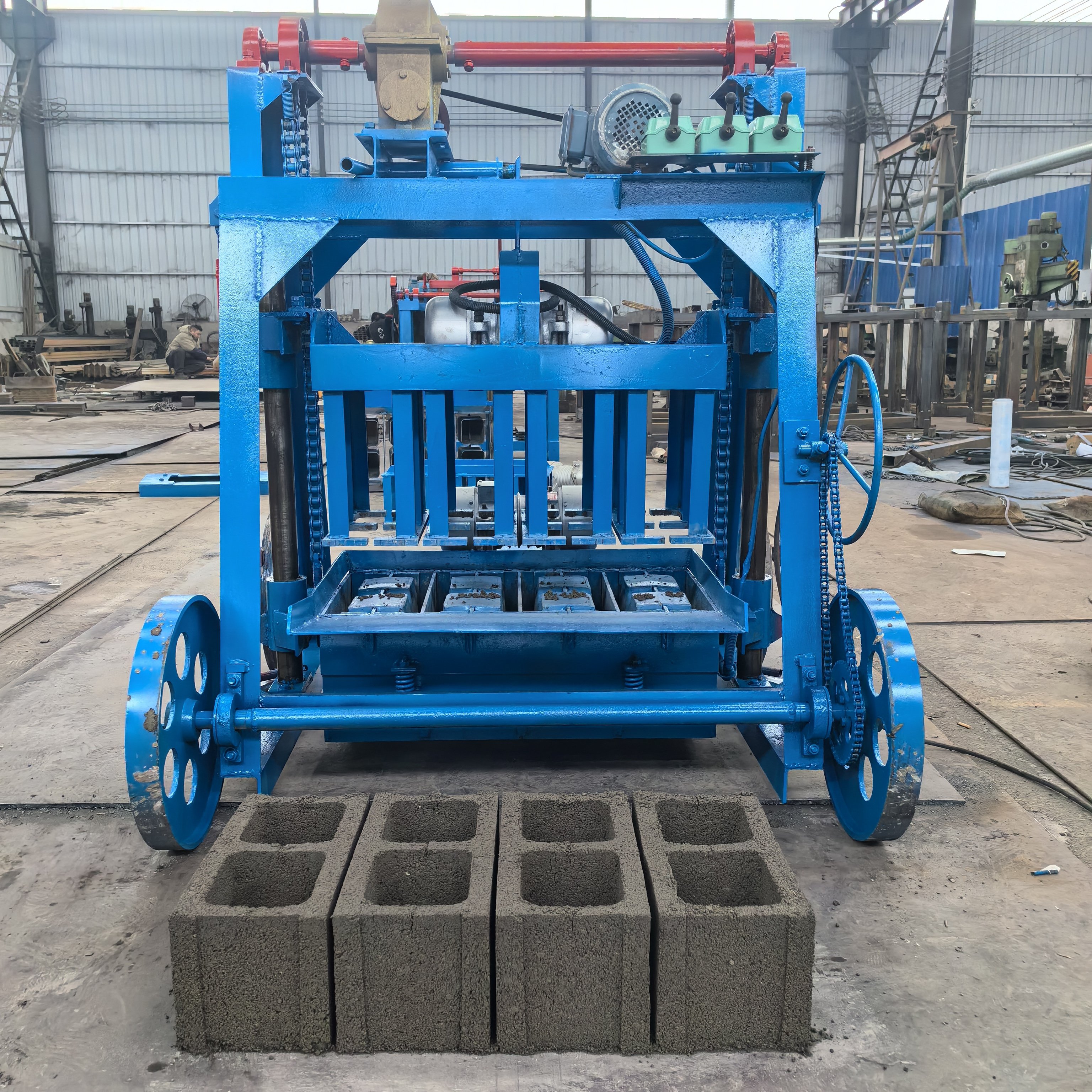 Manufacturer Small Scale Brick Cement Hollow Concrete Block Making Machine Semi-Automatic Mobile Manual Brick Machine