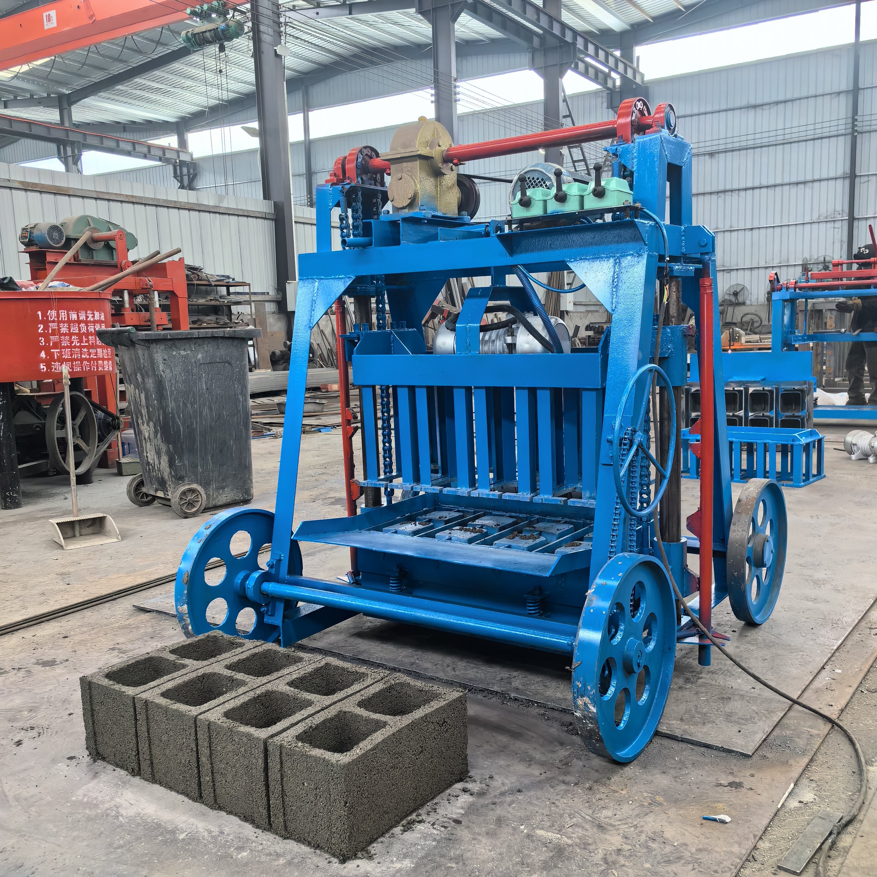 Manufacturer Small Scale Brick Cement Hollow Concrete Block Making Machine Semi-Automatic Mobile Manual Brick Machine