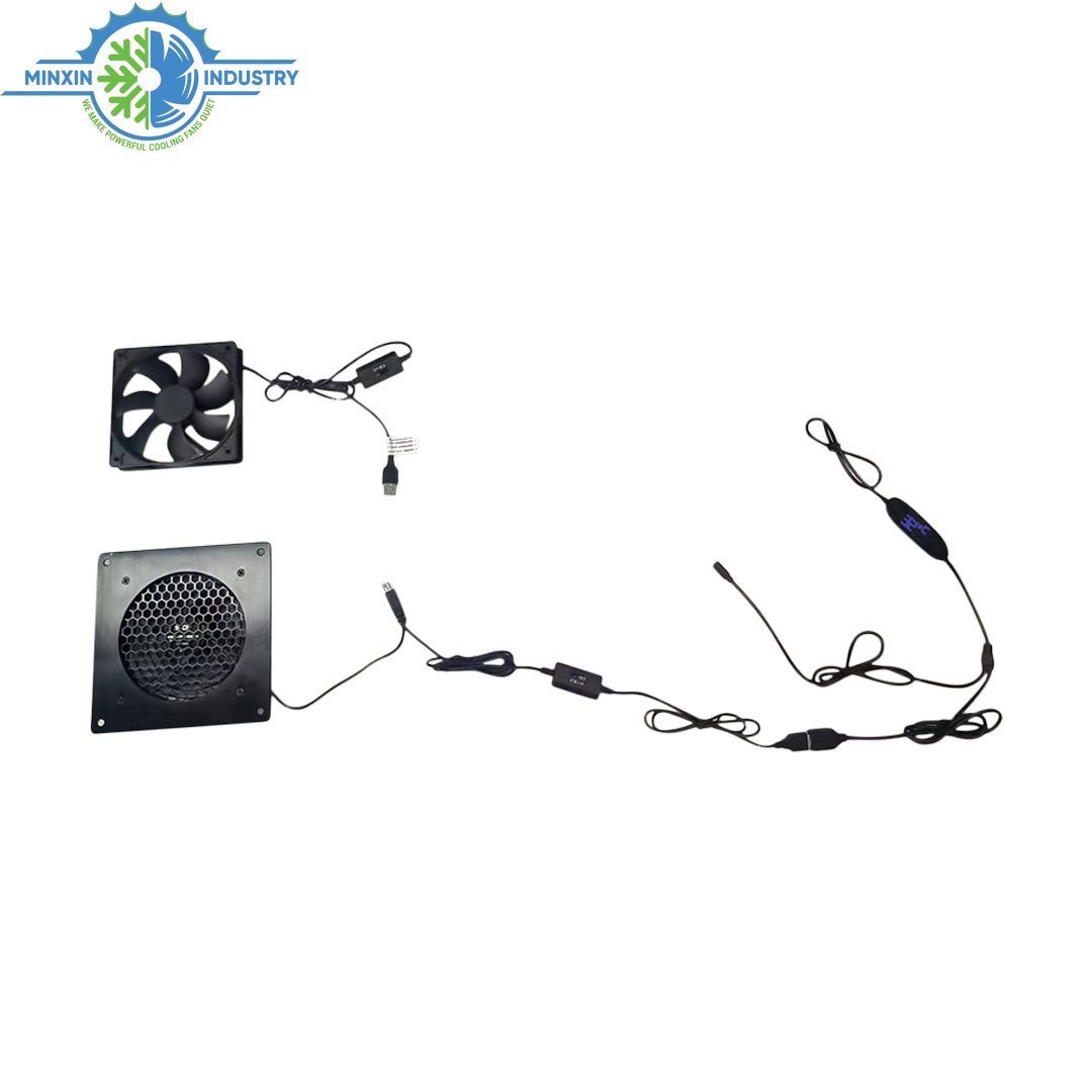 Auto Speed Control Fan with Temperature Sensor 120mm USB Fan Cabinet Ventilation Fan