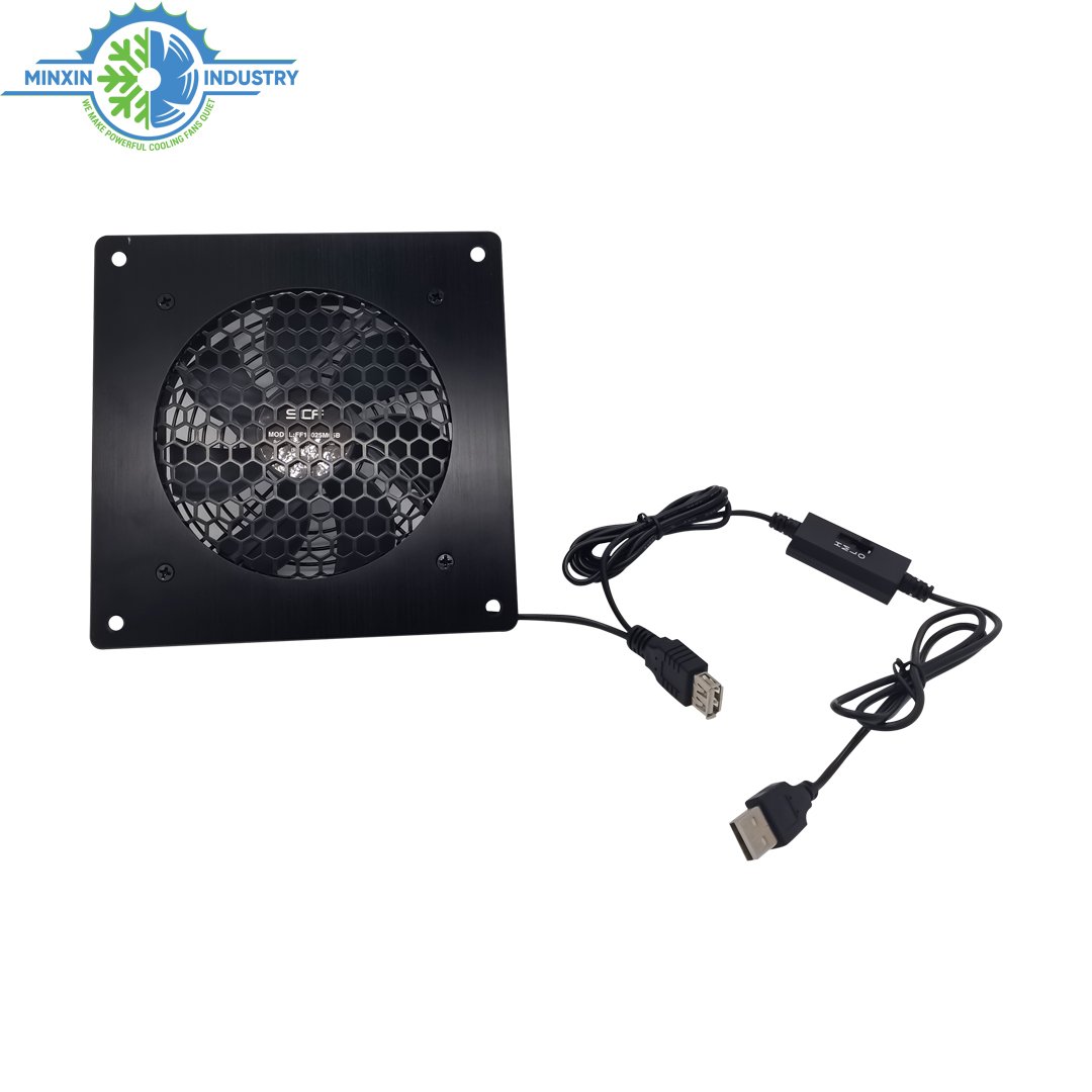 Auto Speed Control Fan with Temperature Sensor 120mm USB Fan Cabinet Ventilation Fan