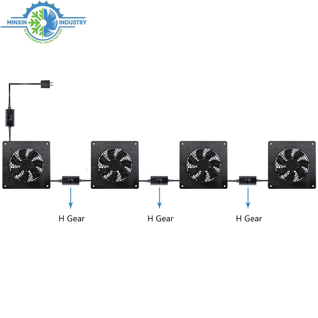 Auto Speed Control Fan with Temperature Sensor 120mm USB Fan Cabinet Ventilation Fan