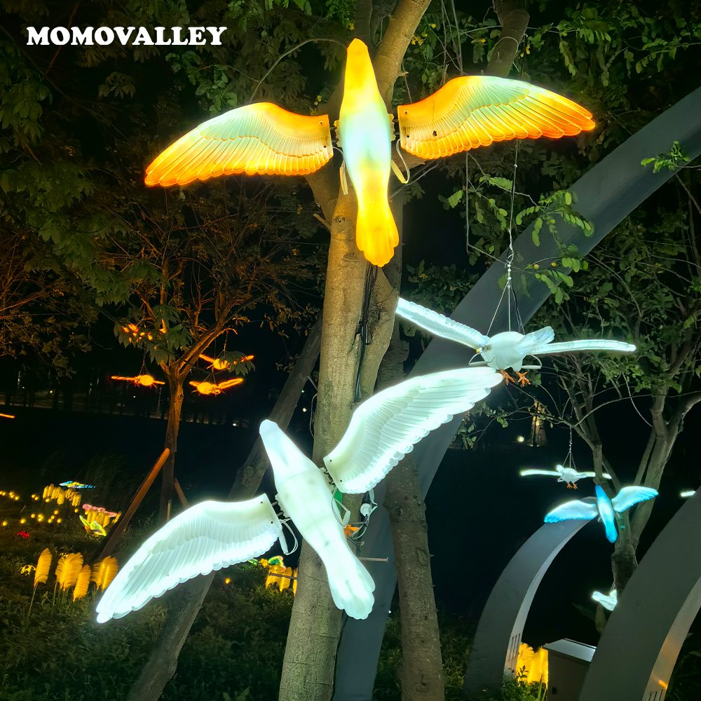 18W Outdoor LED Bird Light Demountable Colorful Realistic Design Landscape Christmas Festival Decorations Halloween
