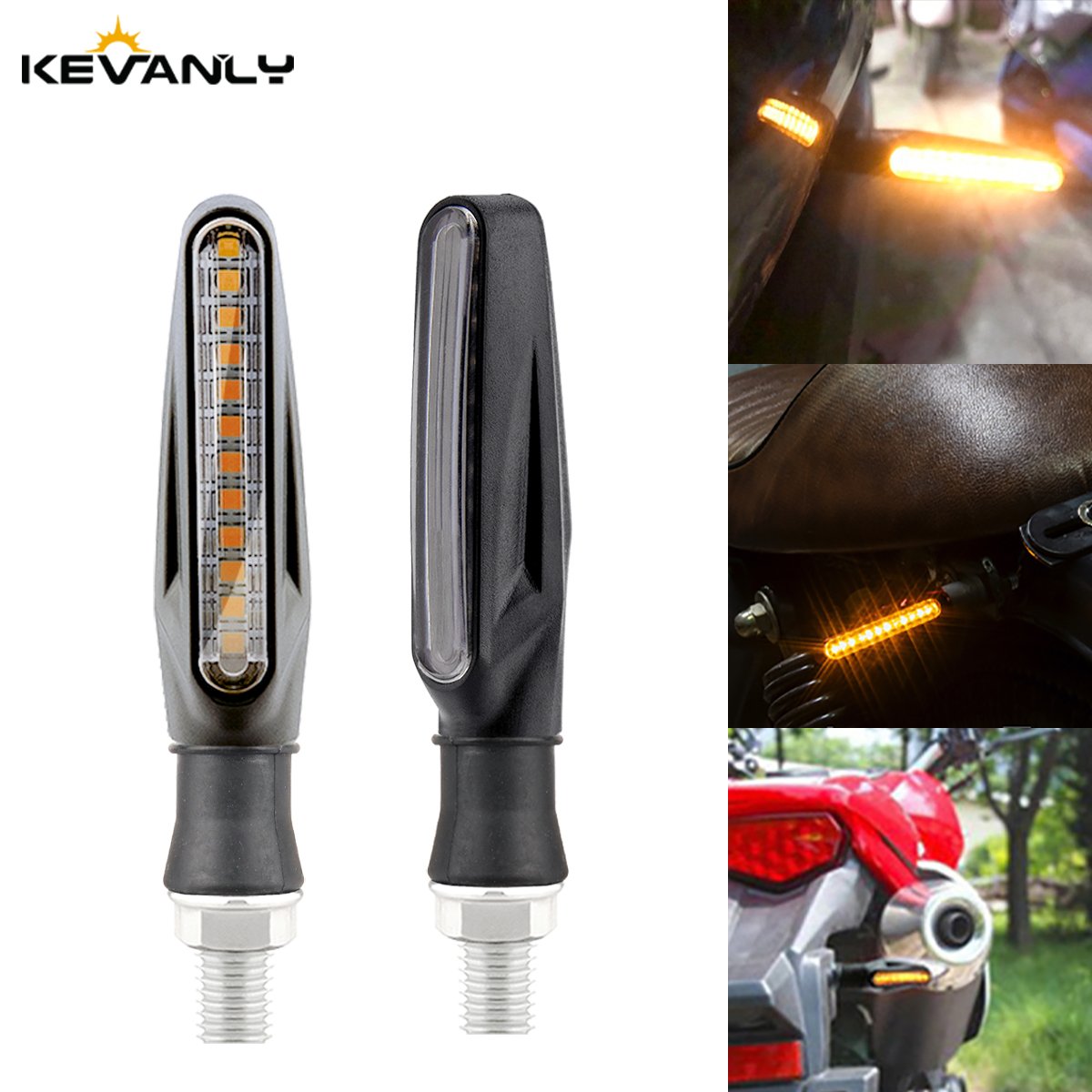 12V Led Motorcycle Turn Single Light Indicator Waterproof Flowing Water Direction Lamp for Auto Motor Driving Rear Warning Light