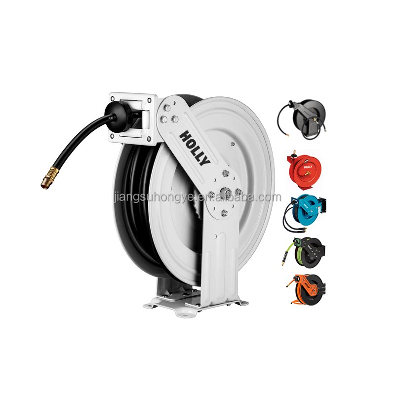 80Ft Spring Auto Retractable Air Water Hose Reel Car Clean Beauty Pneumatic Rewind 25M High Pressure Cleaner Washer Hose Reel