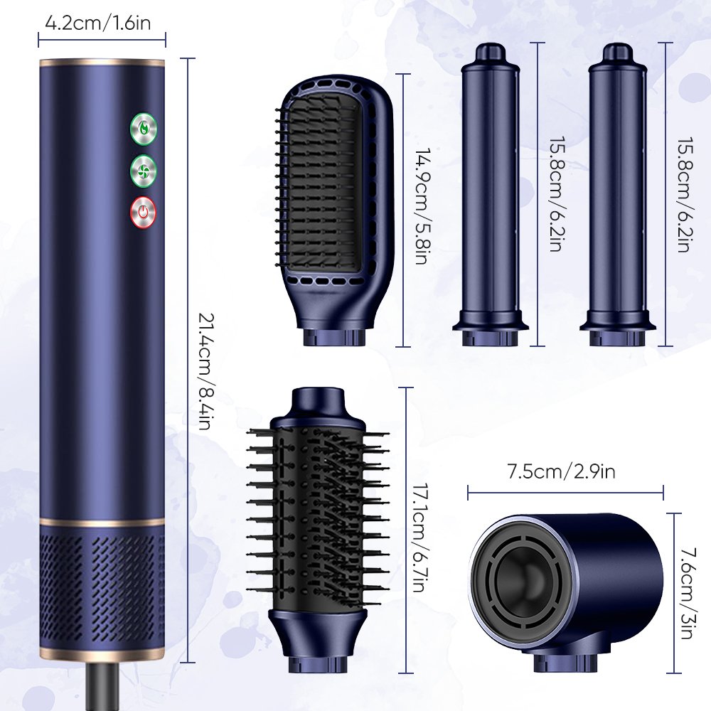 Multistyler 5 in 1 Hair Stying Tools Professional Hair Straightener Curler Ionic Hair Dryer Hot Air Brush Set for Home Salon