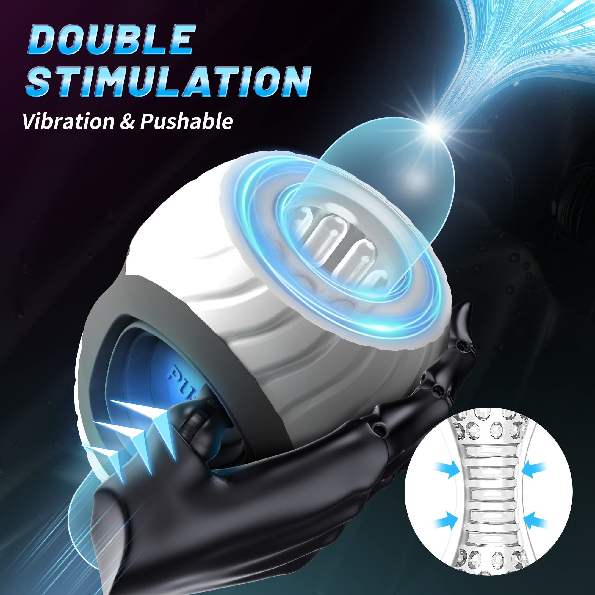 Open-ended Design Hands-Free Squeeze Vibrating Automatic Male Stroker Training Oral Masturbator Cup Sex Toy for Men Masturbating