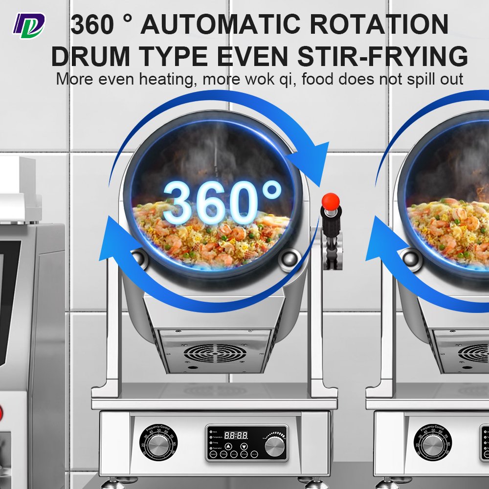Nut Frying Machine Automatic Stirring Cooker Robot Stir Fry Pan Wok Cooking Machine Robot for Restaurant Hotel School