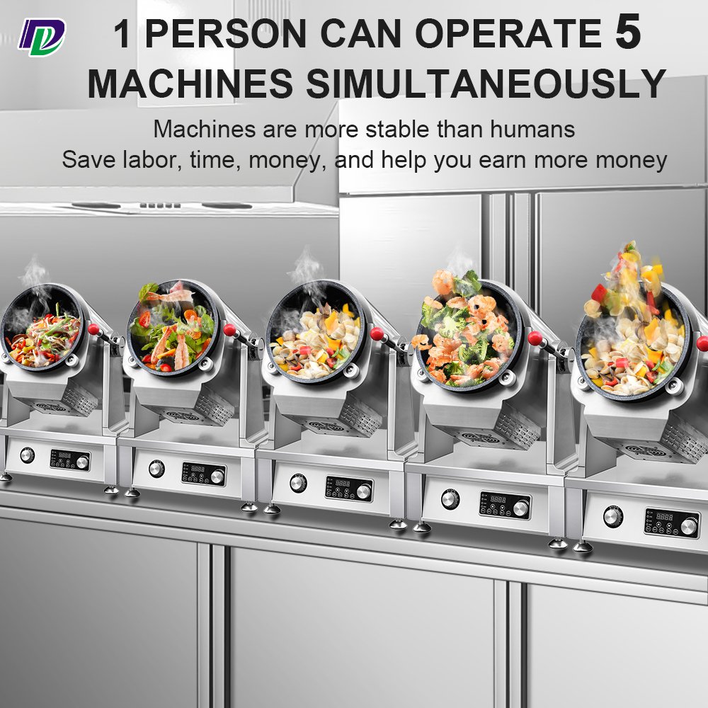 Nut Frying Machine Automatic Stirring Cooker Robot Stir Fry Pan Wok Cooking Machine Robot for Restaurant Hotel School