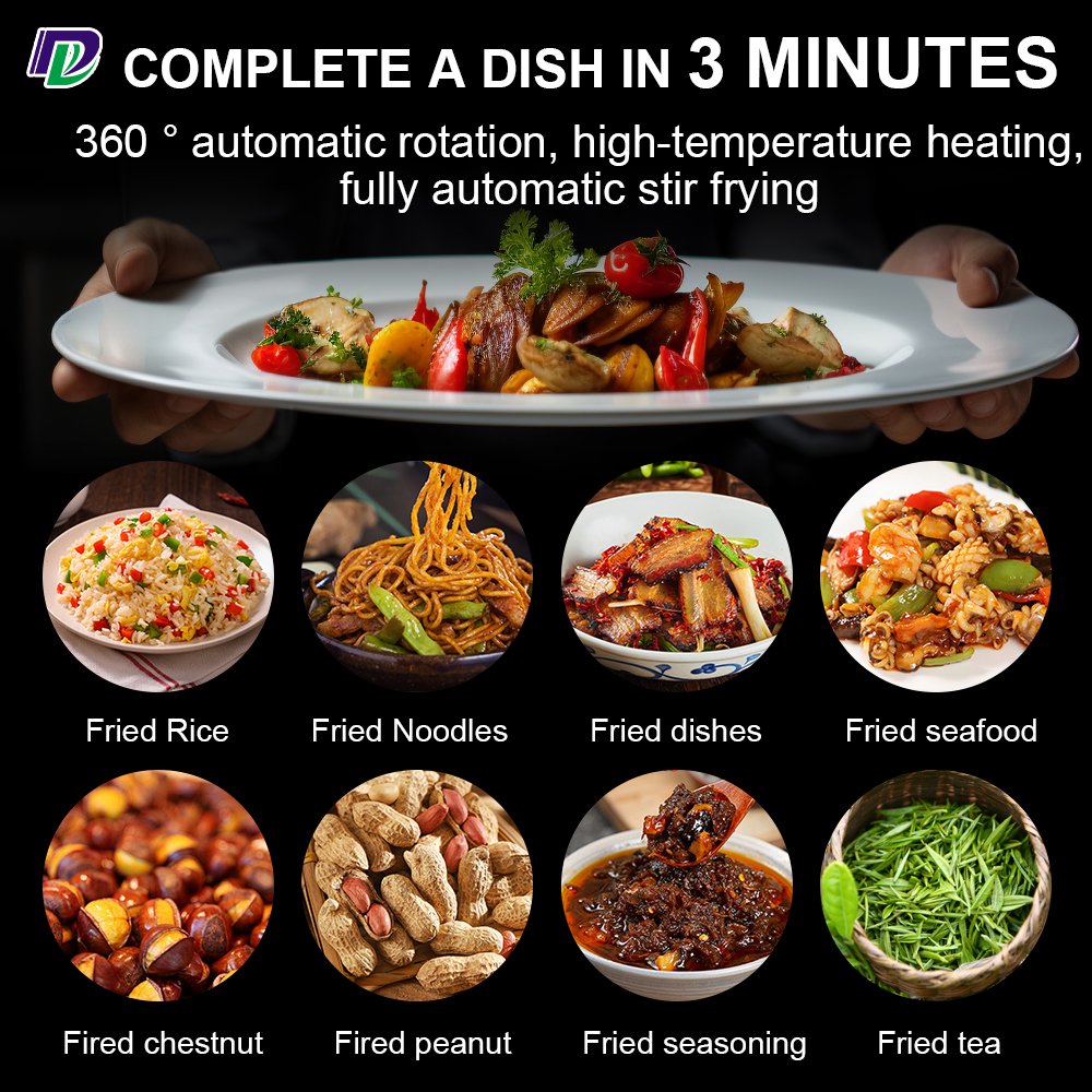 Nut Frying Machine Automatic Stirring Cooker Robot Stir Fry Pan Wok Cooking Machine Robot for Restaurant Hotel School