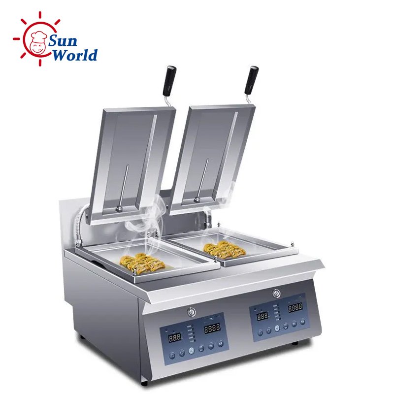 Electric Fried Gyoza Griddle Single Type Cooker Grill Equipment Dumpling Fryer Machine